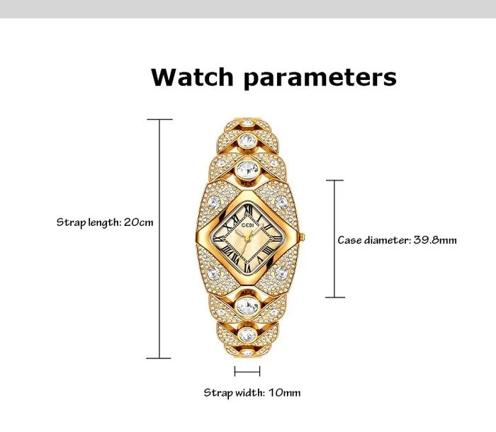 Women's Diamond-Studded Fashion Quartz Watch
